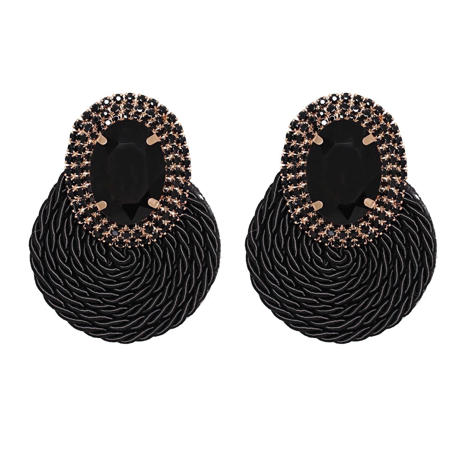 Korean New Fashion Wild Rhinestone Geometric Round Exaggerated Earrings display picture 19