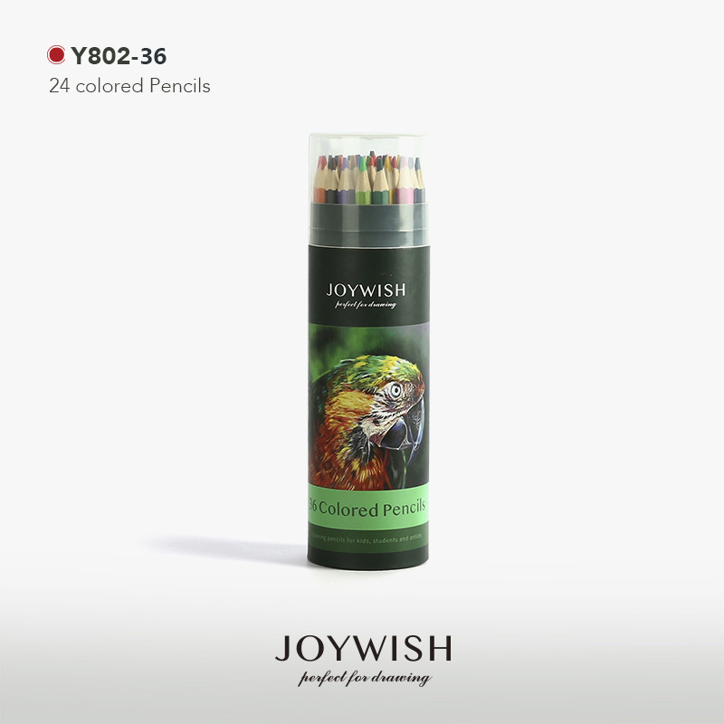 跨境专供36色儿童学生奖品文具批发彩色铅笔油性彩铅画画笔桶装|ru