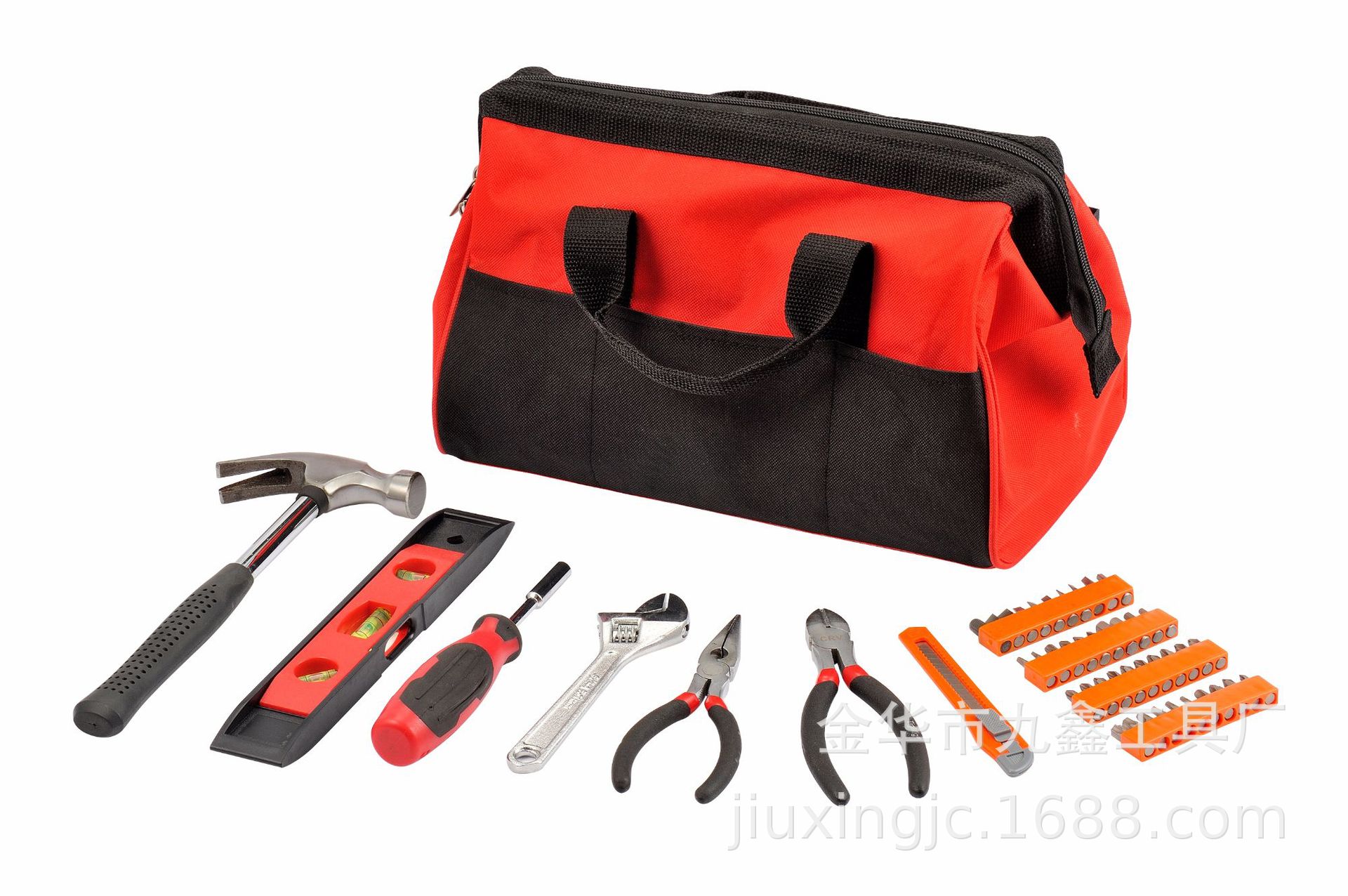 厂家直销47件套可拎帆布包榔头羊角锤螺丝刀套装组合家用组合工具