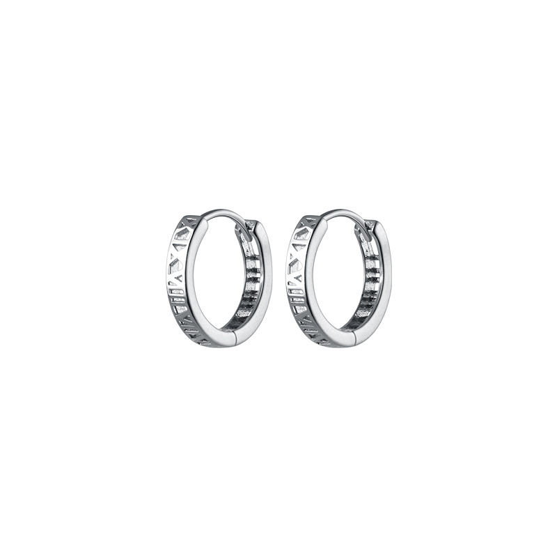 Eloch s925 plata números romanos huecos pernos de orejas femeninos temperamento coreano aretes cortos simple pernos G4647