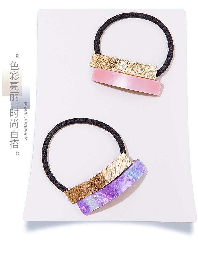 Acetate Metal Splicing Geometric Simple Hair Rope display picture 4