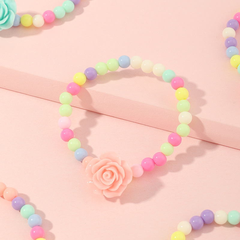 Bonbons De Dessin Animé Mignon Fleurs Colorées Perles Bracelets Pour Enfants display picture 4