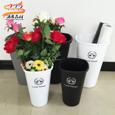 厂家现货直销塑料花艺插花桶鲜花花束营养桶筒加厚耐用鲜花养花桶