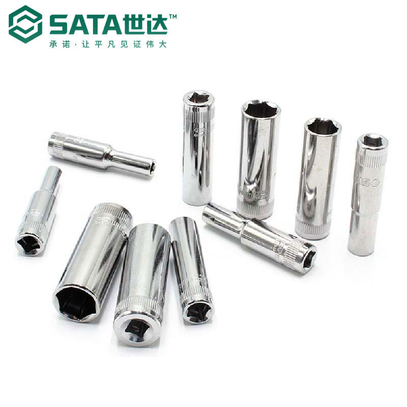 世达小飞6.3mm系列六角套筒头子1/4接口单个加长外6角套管头11401