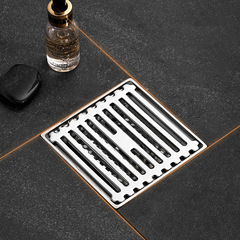 Stainless steel floor drain with 3mm reverse edge bamboo mat drain magnetic floating DN50 bathroom anti-odor anti-clog washing machine floor drain