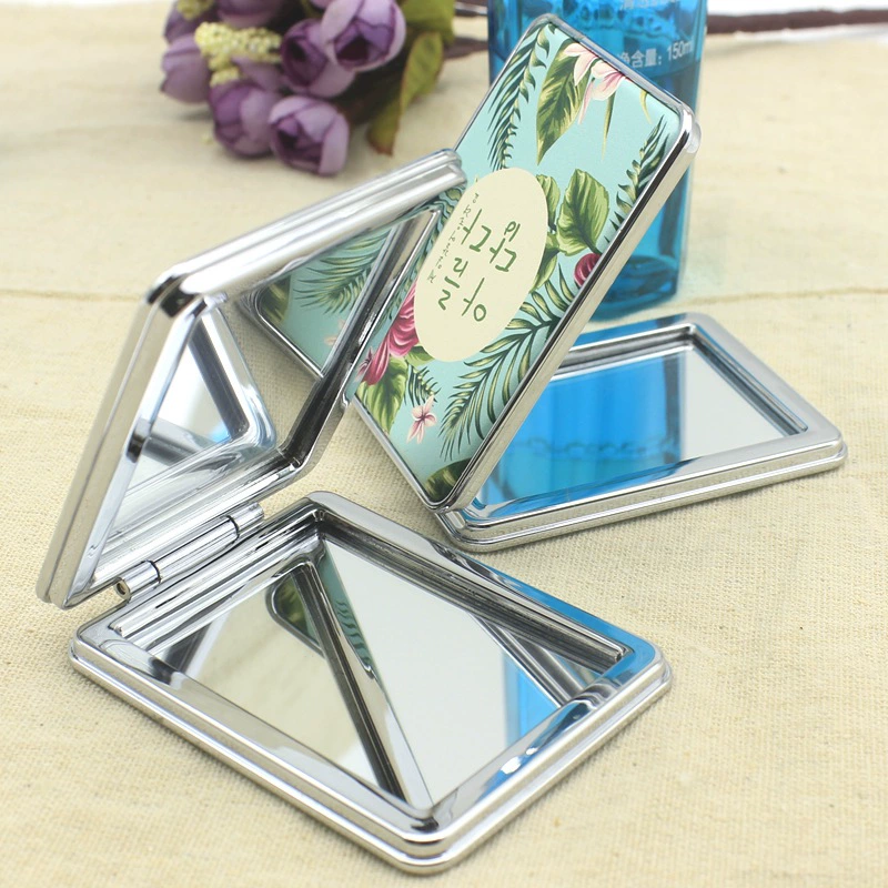 Новый двухсторонний складной PUКожаное Зеркало Портативный Женский Портативный Зеркало Увеличение Зеркало Макияж Принцесса Маленькое Зеркало На заказ