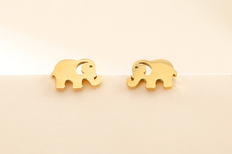 Stall Supply Korean Style Fashion Titanium Steel Diamond Elephant Fashion Earrings Necklace Small Se