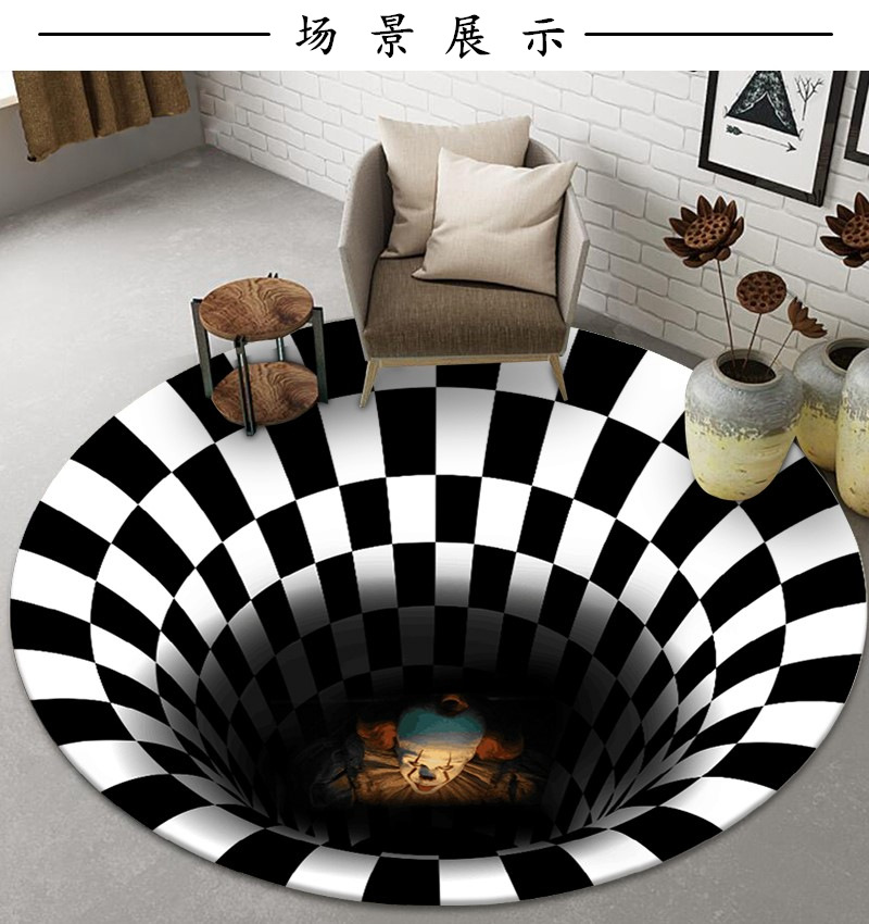 地毯,地垫,圆形地毯,跨境地毯,视觉眩晕地毯,小丑地毯