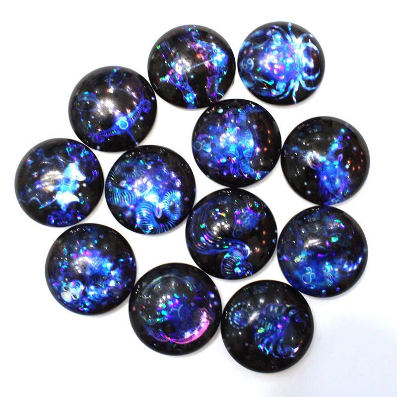 時間宝石光沢のあるガラスパッチリングフェイスイヤリングキーホルダー diy ジュエリーアクセサリー