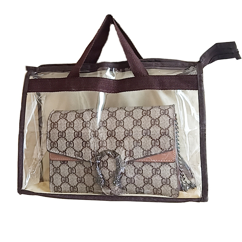 Bolsa de almacenamiento bolsa de armario colgando bolsa de almacenamiento de PVC transparente a prueba de polvo transpirable a prueba de humedad bolsa colgante bolsa de cuero bolsa protectora