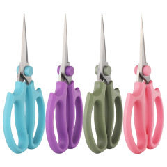 Colorful flower scissors, gardening scissors, stainless steel pointed straight head, thickened, upgraded flower shop scissors