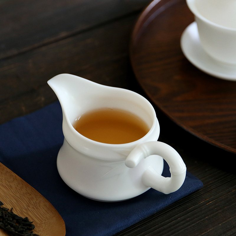 Winjiang Dehua ovejas grasa Jade porcelana blanca Kung Fu accesorios de té cerámica taza de té accesorios de vidrio de mar dispensador de té taza promedio