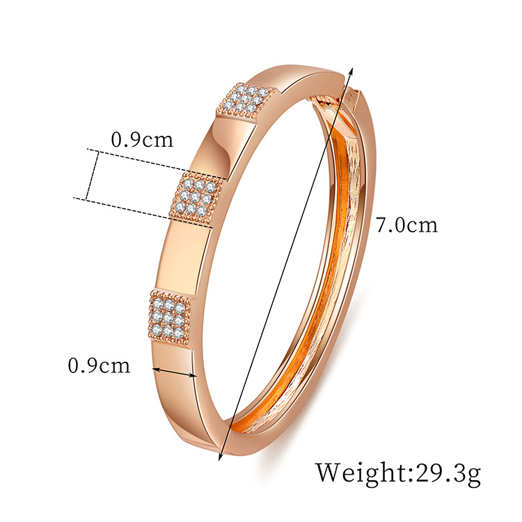 Simple Diamond Gold-plated Glossy Bracelet display picture 1