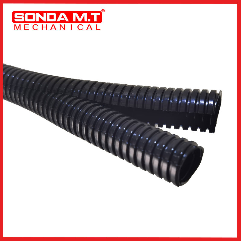 盛达厂家供应保护电线双层黑色穿线套管开口波纹管