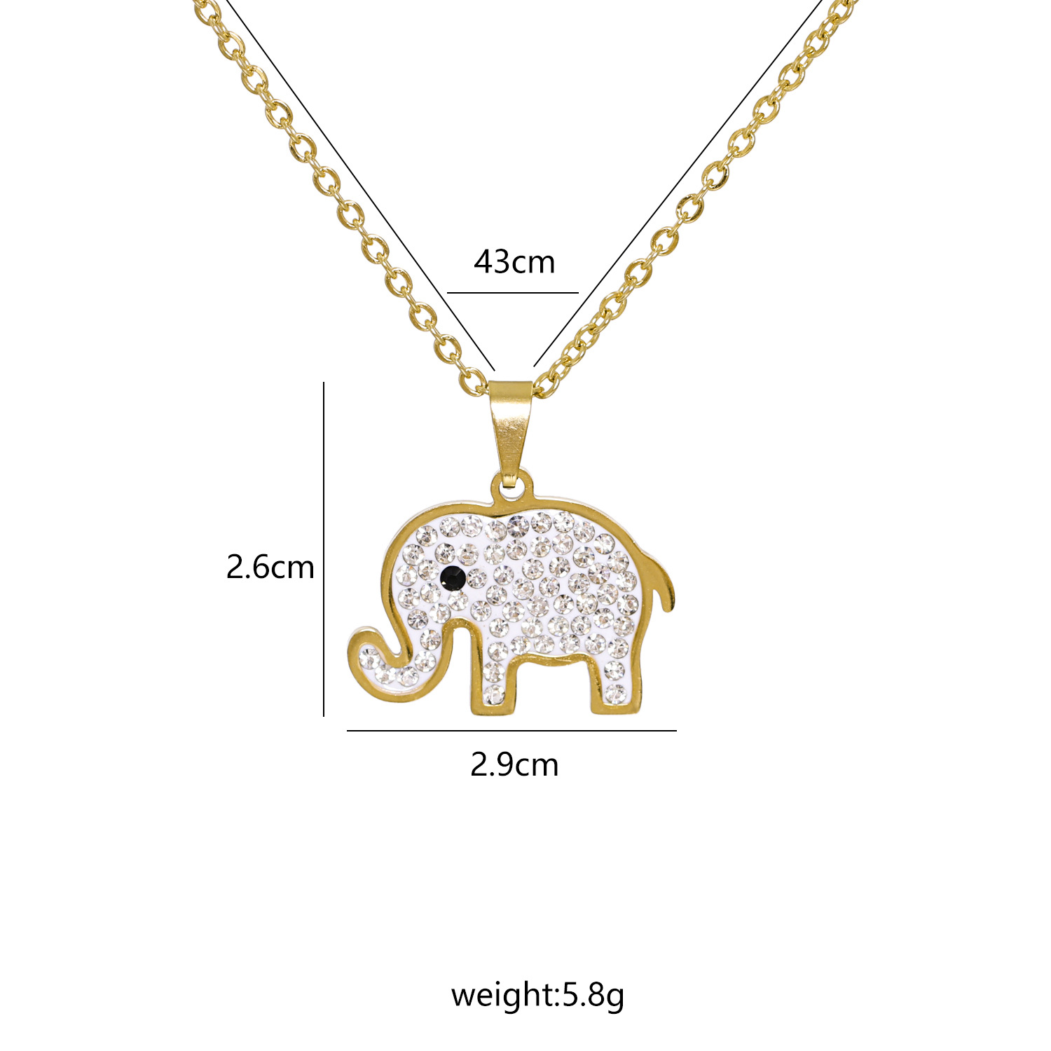 Fashion New Stainless Steel Elephant Pendant Necklace For Women display picture 1