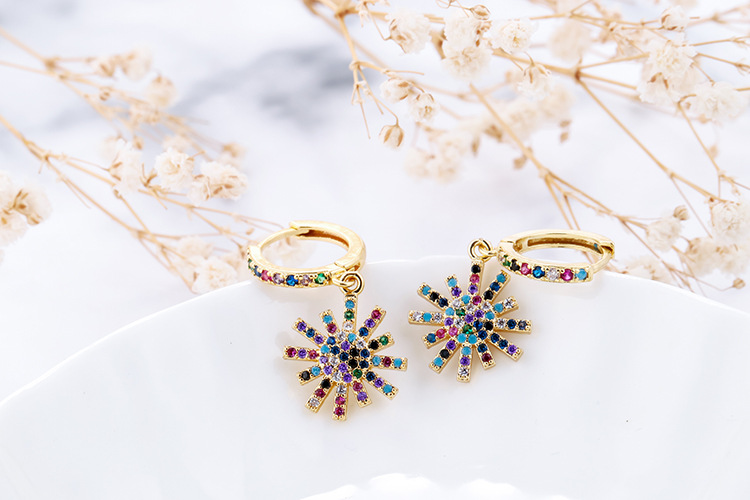 10g Weight Zircon Inlay Material Earrings Classification Housewarming, Anniversary, Business, Wedding, Travel, Birthday, Festival Occasion Copper Material Geometric Pattern Women'S Gender Plating Design Fashion Style Copper Plating Geometric Zircon 15