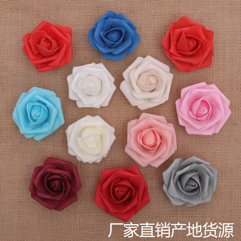 Manufactor Direct selling wholesale Artificial flower 7cm Artificial Flower simulation Botany Foam Flower Wedding celebration Candy box Material Science rose