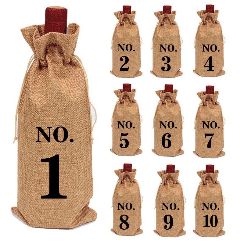 卡其色数字酒袋