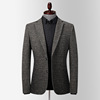 西装男便西秋冬款夹克男士休闲西服中老年单西羊毛外套弹力小西装|ru