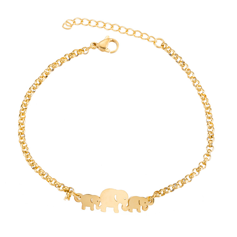 201 Stainless Steel Chain Material NK Chain Chain Type Business Occasion 201 Stainless Steel Material Ion Plating (IP) 18K Gold Real Gold Plated Butterfly Elephant Stainless Steel Fashion Waterproof Non Tarnish 201 Stainless Steel Bracelets
