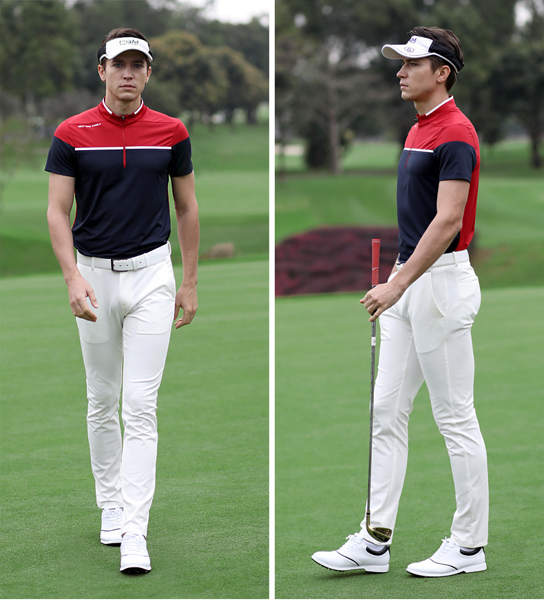Áo thun golf nam ngắn tay thoáng khí nhanh khô — YF255-Đỏ Trắng, YF247-Áo màu xanh navy xám, YF263 ngắn tay trắng xám, YF255-Trắng Đen chi tiết 15