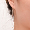 Fishing line, fashionable metal design trend earrings, simple and elegant design, trend of season, wholesale