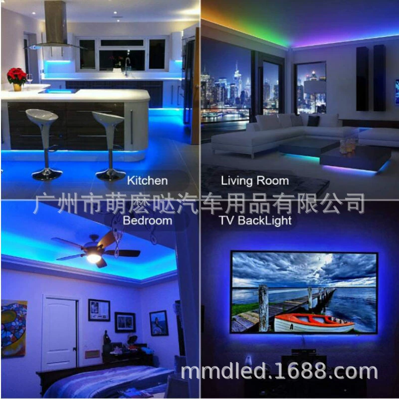 Светодиодная лента LED SMD5050 RGB, 30 светодиодов/м, водозащита и управление Wi‑Fi