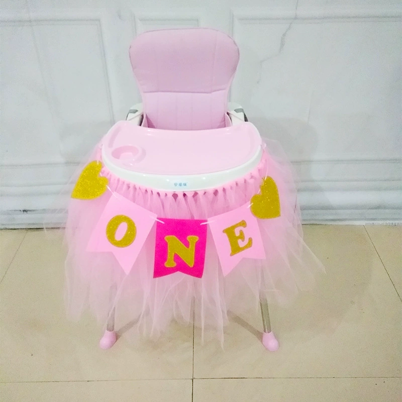 Детское украшение на день рождения, вечеринка, детский обеденный стол и украшение края стула, пушистая юбка-сосуд, трансграничная, пушистая ручной работы