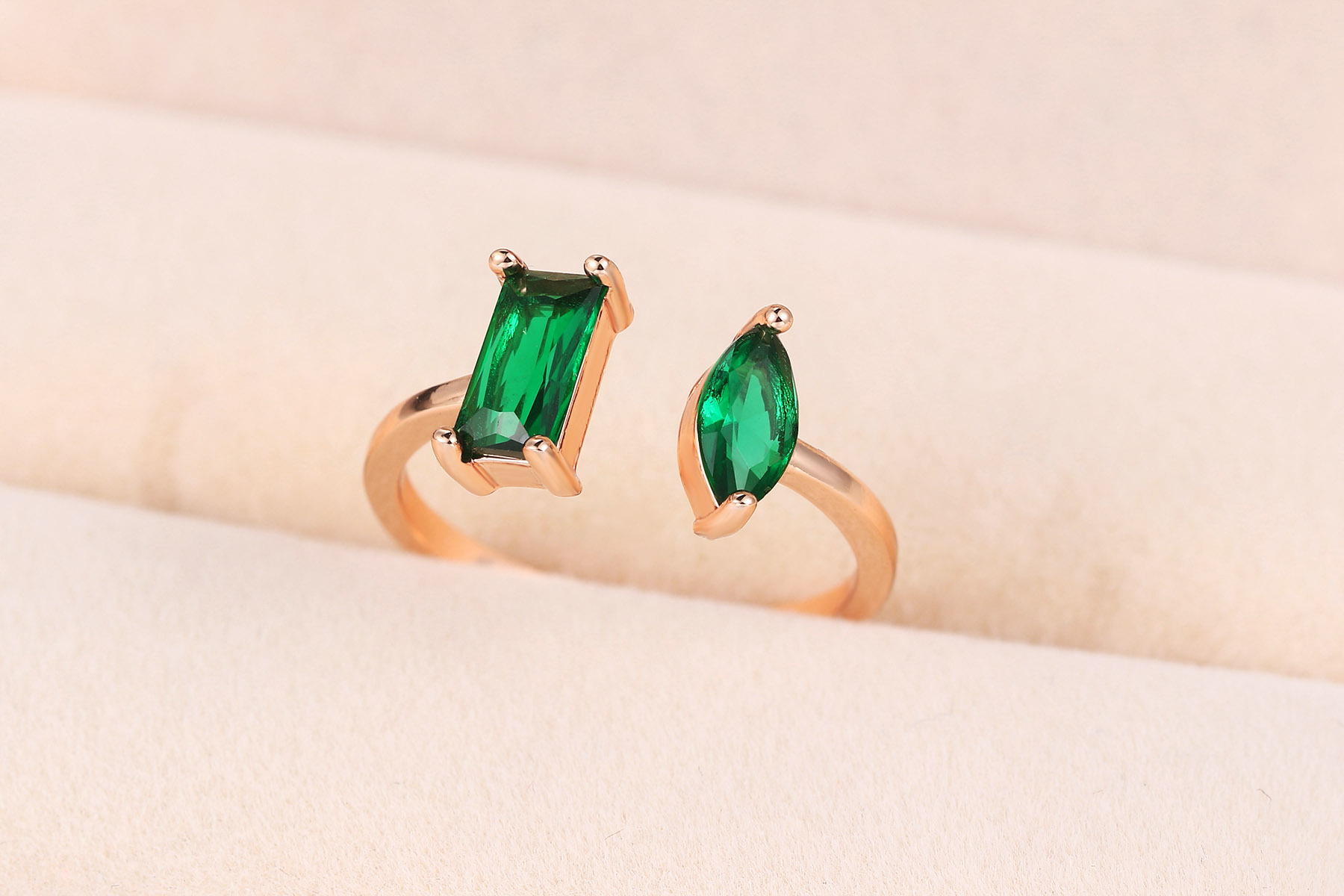 Simple Style Geometric Copper Inlay Zircon Rings 1 Piece
