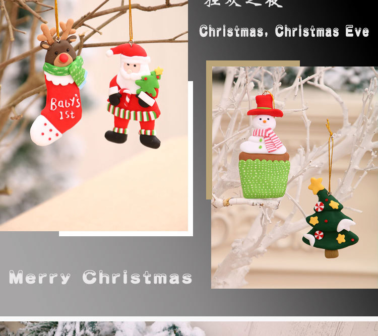 Christmas Tree Pendants Santa Claus Pendants Refrigerator Magnets display picture 6