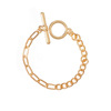 Fashionable accessory, golden metal bracelet, round beads, jewelry, European style