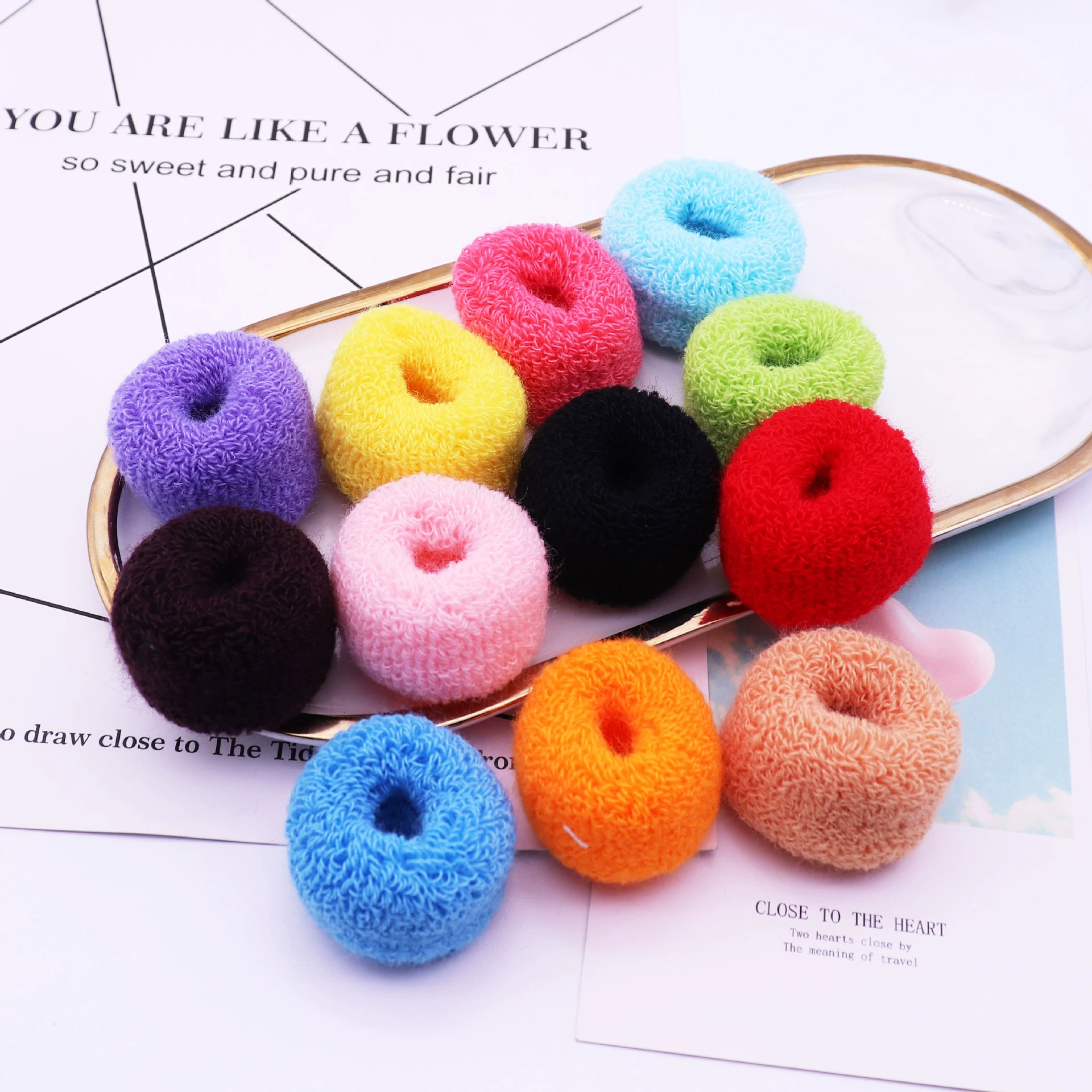 Cute elastic black towel, hairgrip, wholesale