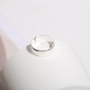 One size brand universal minimalistic glossy ring, silver 925 sample