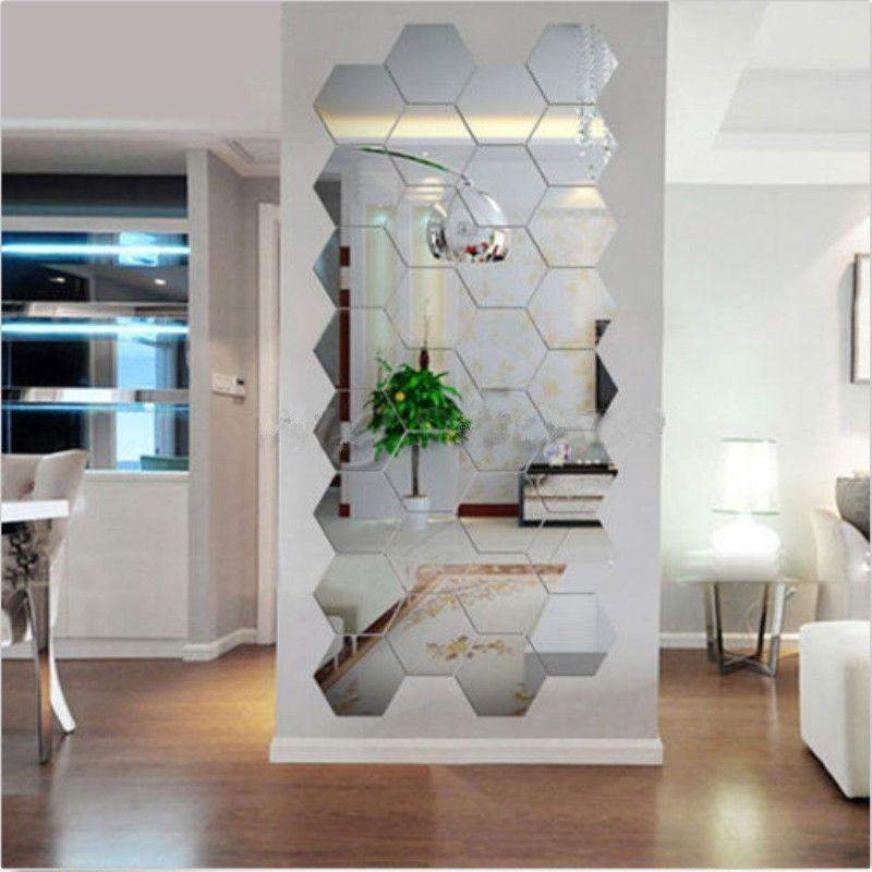 12Pcs DIY 3D Hexagon Art Acrylic Mirror...