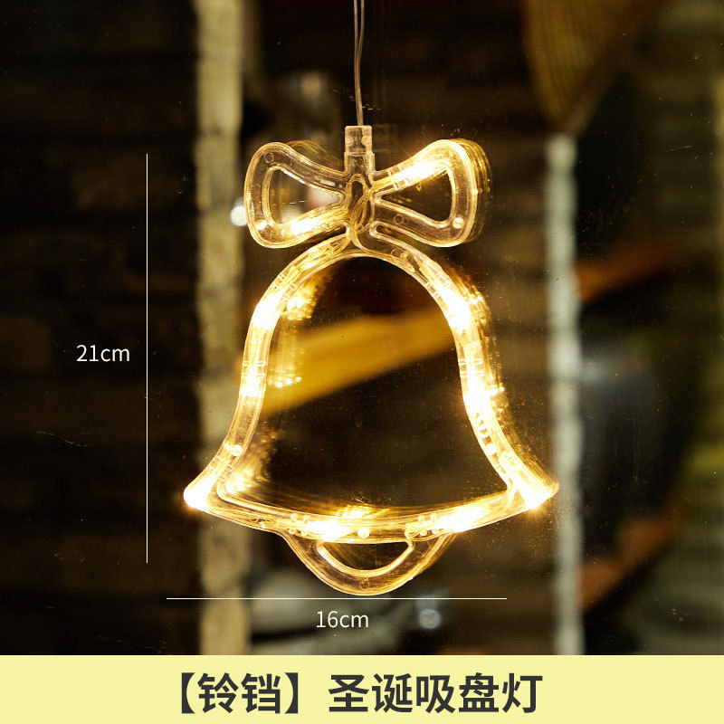 Navidad Lámpara decorativa tienda ventana de cristal lámpara colgante vacaciones atmósfera diseño lámpara de succión campana pequeña joyería colgante