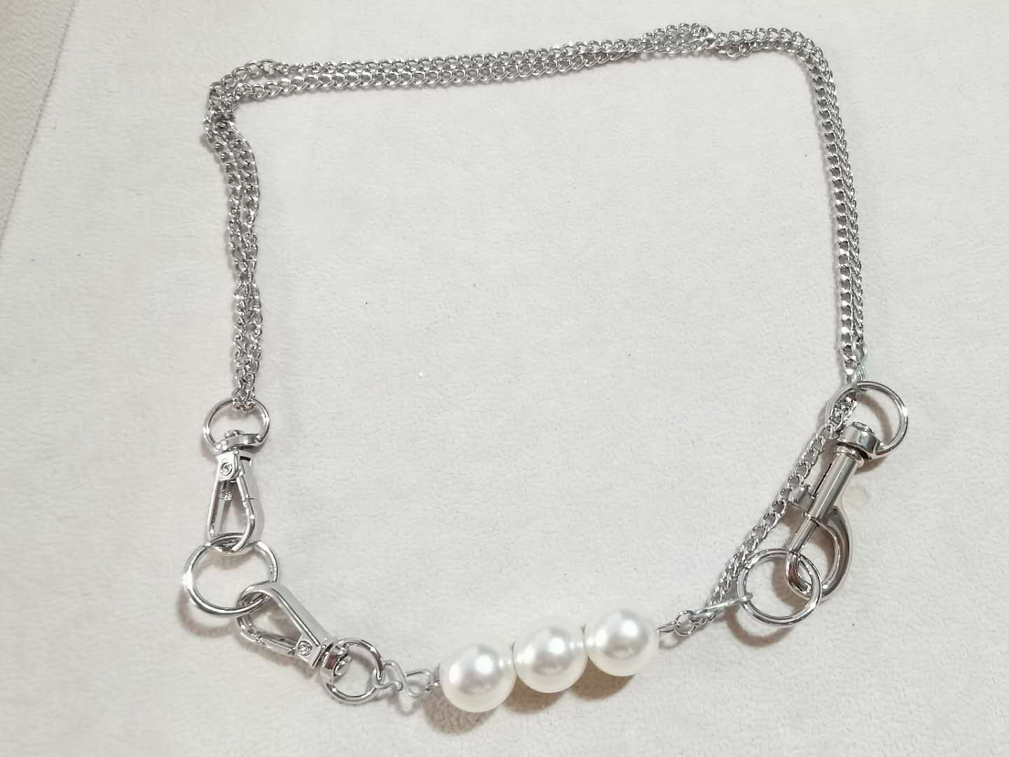 Ins Nischen Personal Isierte Halskette Trend Ige Weibliche Metall Ring Schnalle Perlen Nähte Kurze Schlüsselbein Kette Halskette Choker display picture 6