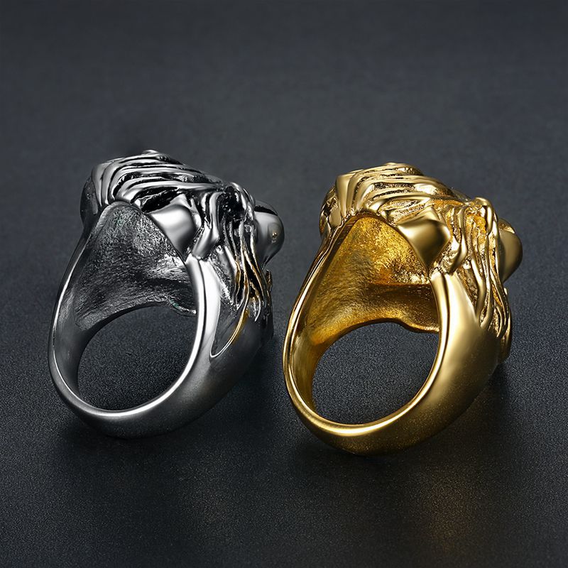 1 Piece Hip-hop Lion Titanium Steel Men's Rings display picture 2