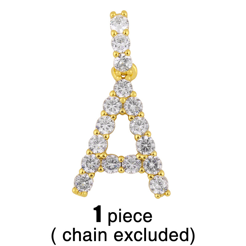 Nouveau 26 Colliers Alphabet Anglais Bijoux Créatifs Collier Alphabet Diamant En Gros display picture 26