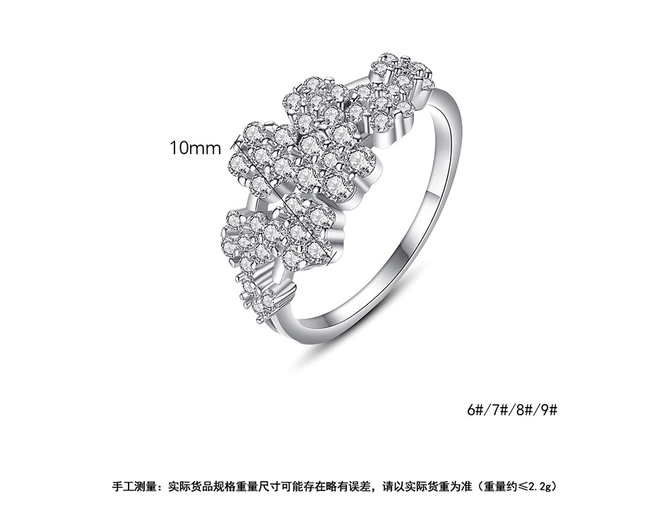 Korean Fashion Simple Flower Diamond   Index Finger Ring Wholesale display picture 1