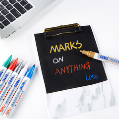 LeTuo Colored Metal Paint Pen Album DIY Graffiti Pen Waterproof Non-Fading White Oil-Based Touch-Up Tire Pen