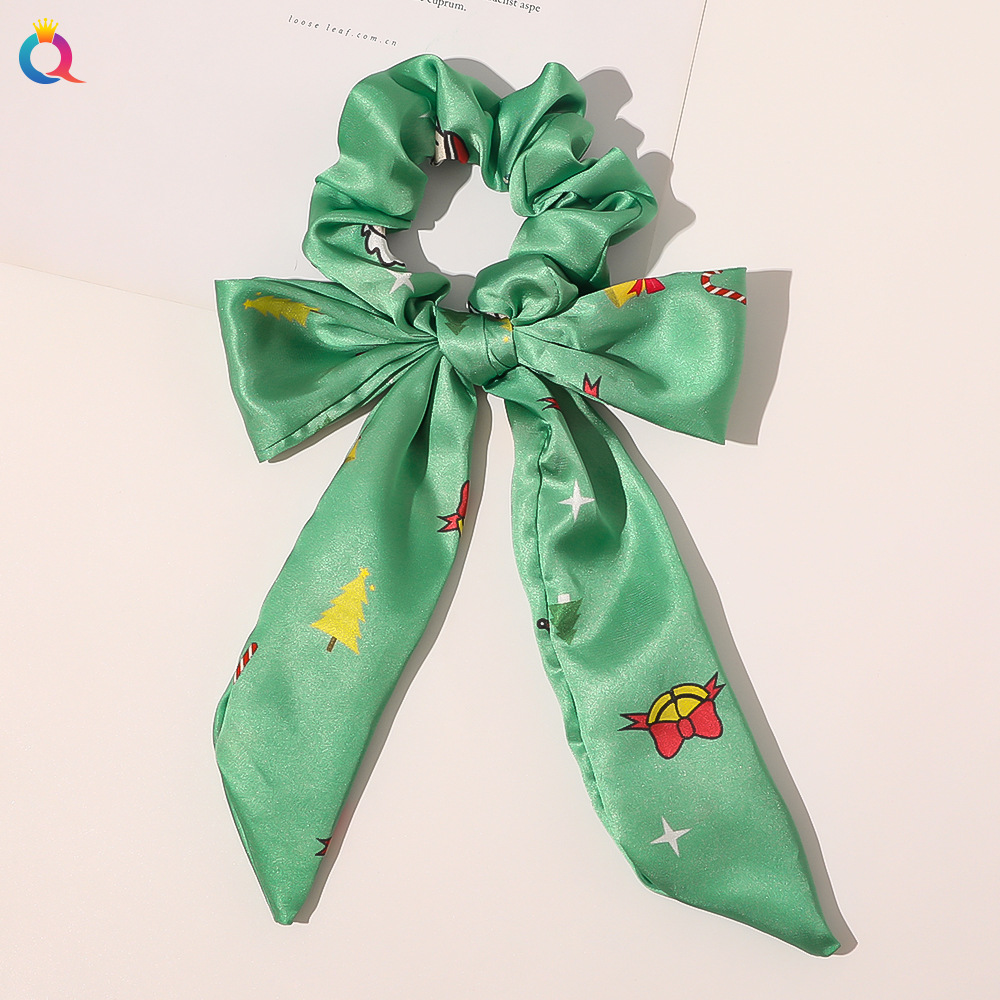 Bow Ribbon Sweet Christmas Simple Ponytail Large Intestine Hair Scrunchies display picture 16