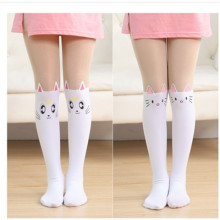 厂家批发春夏女童印花假高筒拼接连裤袜 韩版儿童卡通打底裤代发