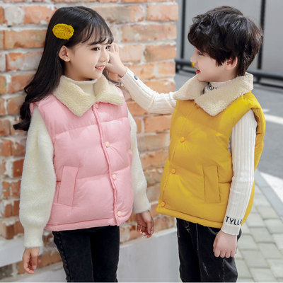 儿童棉马甲批发2020冬季新款加绒加厚羊羔绒中小童装马夹外穿背心|ms