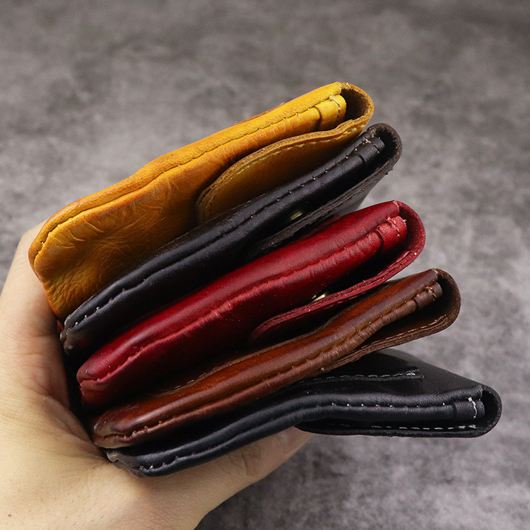 New Plant Tanned Leather Zero Wallet for Women's Minimalist Cover Style Large Capacity Card Storage Used Wrinkle Bag_voghion.com