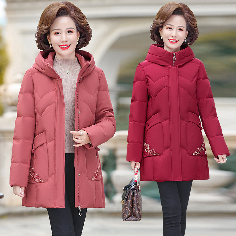 Middle and old age mom Winter clothes Down Jackets Western style 2020 new pattern Cap gules coat middle age Woman Down jacket