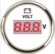 电压表圆形表头52mm直流电9-32v改装车汽车货车工程车用电压表