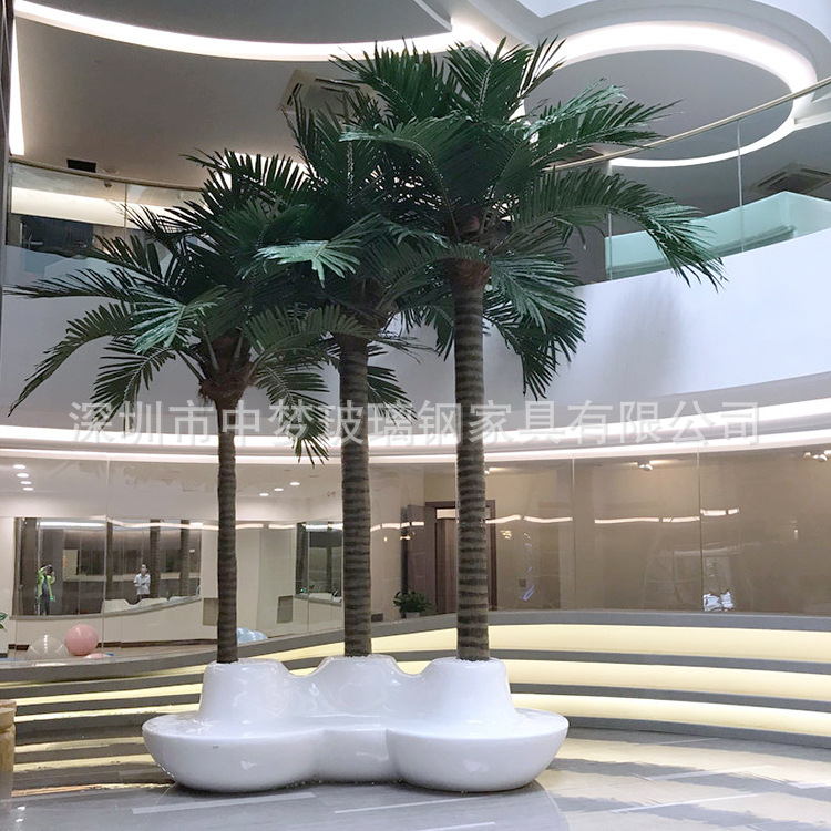 定制酒店绿植休闲座椅花盆户外广场大型绿植花器商场美陈售楼部椅