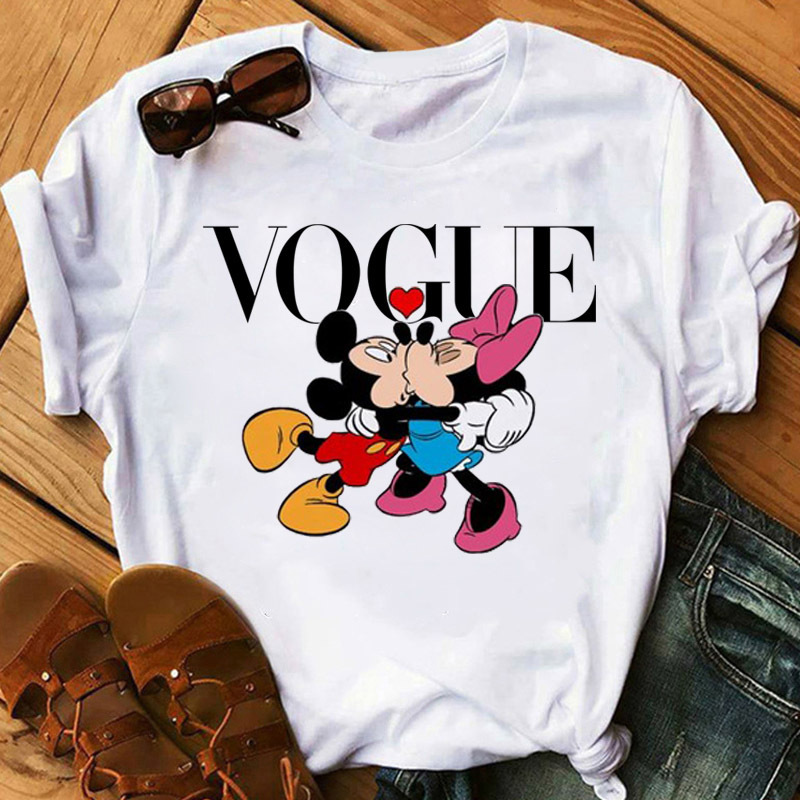 ZN37484 Mickey Mouse summer women's T-shirt printed round neck short sleeve Minnie Mouse Micky