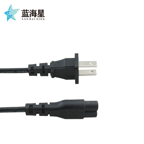 US Standard Eight-Character Tail Power Cord for Audio Adapter Projector Desk Lamp Dual Plug Connector Cord Factory Direct Sale