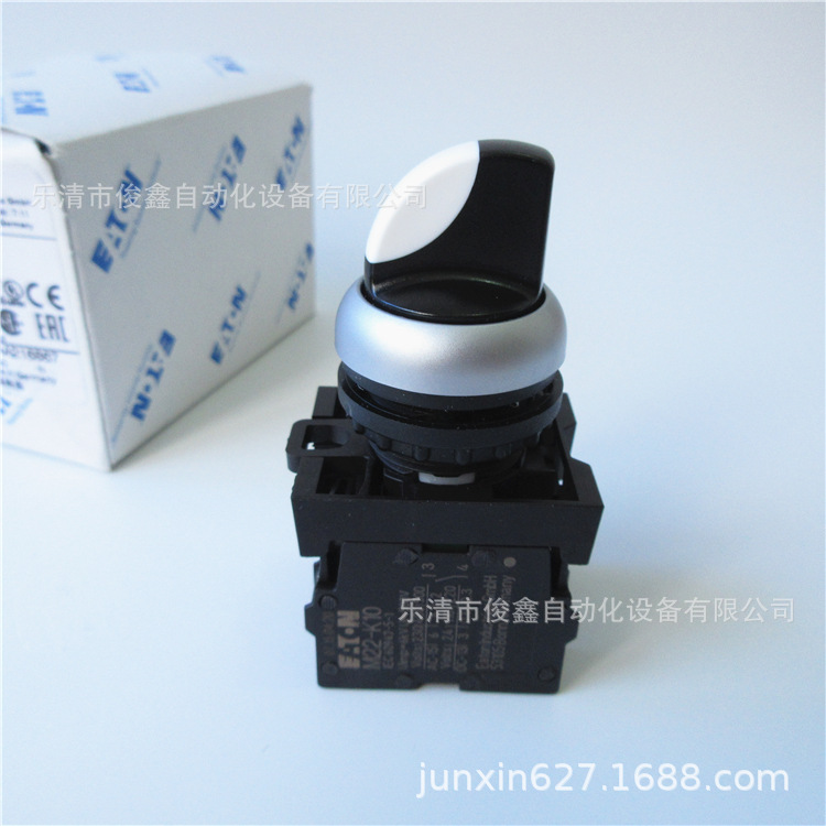 原装EATON伊顿旋钮开关M22-WRK/K10/K10 二档自锁加复位 2常开